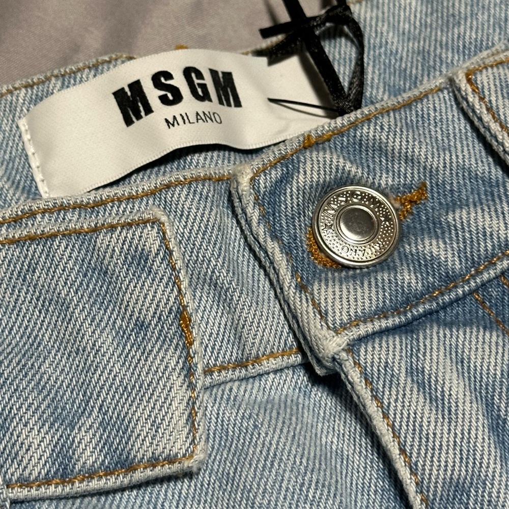 MSGM Milano Casual Light Blue Denim Shorts Size 40 (Women) - Picture 6 of 16